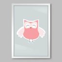 Ver imagem 1 de Quadro Infantil Corujinha - 45x30cm - Moldura Padrão Branco