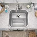 Ver imagem 1 de Tanque de Encaixe Tramontina 25l Aço Inox Escovado 40x40cm