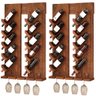 Kit 02 Adegas De Parede Kansas Madeira Maciça 10 Garrafas Suporte Para Taças W02 Imbuia - Lyam - 1