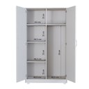 Ver imagem 4 de Armário Pequeno para Escritório 2 Portas Multifuncional Puxador Metálico:branco