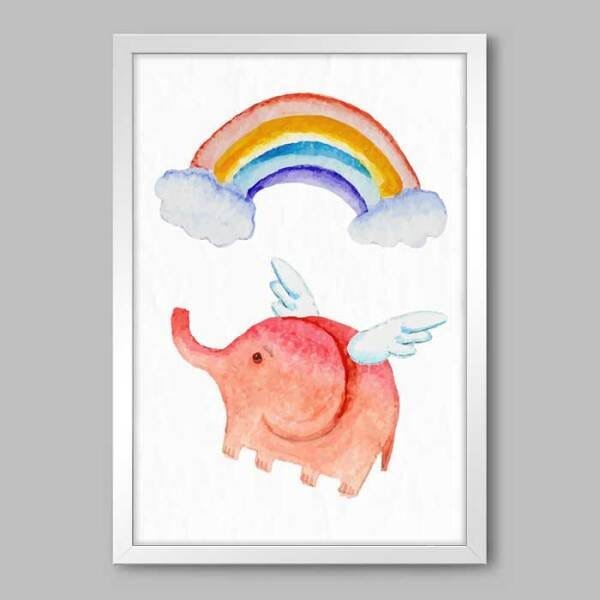 Quadro Infantil imagination - 20x30cm - Moldura Padrão Branco - 1