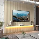 Ver imagem 4 de Painel Ripado 230x250 com Led para Tv 85 Polegadas Nobre Gelius Off White