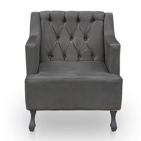 Poltrona para Sala de Estar Clássica Confortável e Reforçada Suede Elizabeth