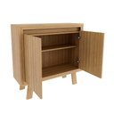 Ver imagem 4 de Balcão para Escritório 90cm X 87cm com 2 Portas e Prateleira Cor:amêndoa