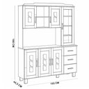 Ver imagem 6 de Armário de Cozinha Rústico com Cristaleira 6 Portas Aplique 3 Gavetas Lorie F06 Castanho - Lyam