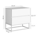 Ver imagem 6 de Kit 2 Mesas de Cabeceira 2 Gavetas Eros 45cm com Pés de Ferro Industrial Design Moderno