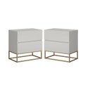 Ver imagem 2 de Kit 2 Mesas de Cabeceira 2 Gavetas Eros 45cm com Pés de Ferro Industrial Design Moderno