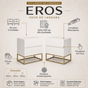 Ver imagem 1 de Kit 2 Mesas de Cabeceira 2 Gavetas Eros 45cm com Pés de Ferro Industrial Design Moderno