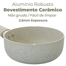 Panela Antiaderente Revestimento Cerâmico Ibiza Vanilla 16cm - Casambiente - 5