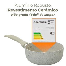 Panela Antiaderente Revestimento Cerâmico Ibiza Vanilla 16cm - Casambiente - 2