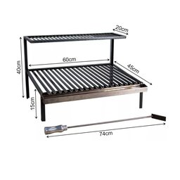 Kit Grelha Argentina Rústica 80cm e Firebox para Churrasco Profissional - 3