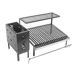 Kit Grelha Argentina Rústica 80cm e Firebox para Churrasco Profissional - 2