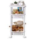 Ver imagem 5 de Carrinho Organizador 3 Prateleiras Rack Multiuso Varanda Banheiro Brinquedos Quarto Estante Branco