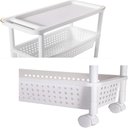 Ver imagem 7 de Carrinho Organizador 3 Prateleiras Rack Multiuso Varanda Banheiro Brinquedos Quarto Estante Branco