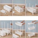 Ver imagem 6 de Carrinho Organizador 3 Prateleiras Rack Multiuso Varanda Banheiro Brinquedos Quarto Estante Branco