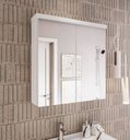Ver imagem 1 de Armário de Banheiro 70cm 02 Portas com Espelho Ref 710 - Branco