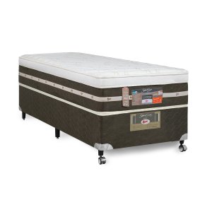 Cama Box + Colchão Castor Solteiro Silver Star Air One Face Tecnopedic 96x203x59cm