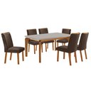 Ver imagem 2 de Conjunto Mesa de Jantar 180cm com 6 Cadeiras Estofadas Multimóveis Crrft-CON046 Madeirado/Off White