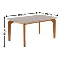 Ver imagem 3 de Conjunto Mesa de Jantar 180cm com 6 Cadeiras Estofadas Multimóveis Crrft-CON046 Madeirado/Off White