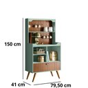 Ver imagem 3 de Cantinho do Café Rubi Armário para Cozinha Menta/tauari Ripado - Lukaliam Móveis