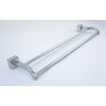 Suporte para Toalha Duplo em Metal Cromado Para Banheiro - 4