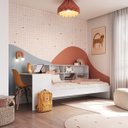 Ver imagem 1 de Cama Infanto Juvenil com Escrivaninha e Estante 239X107cm Branco