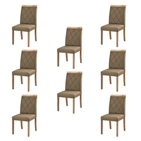 Kit 8 Cadeiras Decorativas Sala de Jantar Luxo Anita Facto Fendi - Mozzelar