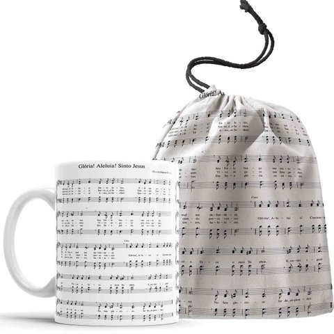 Caneca Hino 248 Ccb Glória Aleluia Sinto Jesus com Saquinho