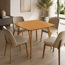 Ver imagem 7 de Mesa de Jantar Quadricurva 90x90cm 4 Lugares em Madeira - Dina - Freijó