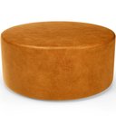 Ver imagem 1 de Puff Redondo Orgânico para Living 90cm Lola W01 Couríssimo Whisky - Lyam Decor