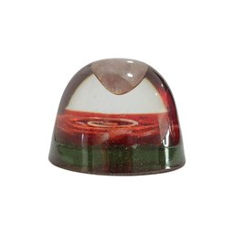 Orgonite Semi-esférico Vermelho e Verde com Quartzo Rosa - 5