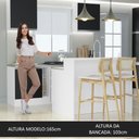 Ver imagem 3 de Ilha de Cozinha com Bancada e Balcão 120 Cm Branco/preto Glamy Madesa Branco/preto