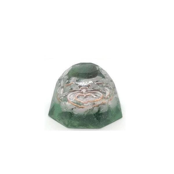 Orgonite Baguá Diamante Verde Com Quartzo Verde - Saúde - 1