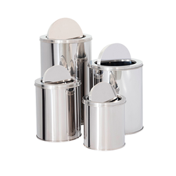 Lixeira em Aço Inox 27l Basculante Redonda 24x60 - 4