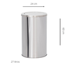 Lixeira em Aço Inox 27l Basculante Redonda 24x60 - 3