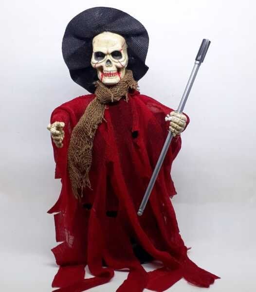 Caveira com Foice com Som e Luz Halloween - 2