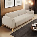 Ver imagem 2 de Sofá 03 Lugares Para Sala de Estar Kiev 210 cm D02 Linho Bege C-107 - Lyam Decor