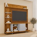 Ver imagem 1 de Home para TV Taurus 47 160cm MDF MDP Naturalle e Off White Bechara Móveis