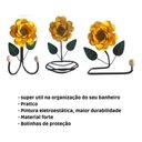 Ver imagem 2 de Kit 3 Peças para Banheiro com Flores em Ferro:amarelo