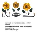 Ver imagem 2 de Kit 3 Peças para Banheiro com Flores em Ferro:amarelo