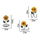 Ver imagem 3 de Kit 3 Peças para Banheiro com Flores em Ferro:amarelo