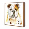 Quadro Bulldog Ingles 80X80Cm Slim Amadeirada B086 - 1