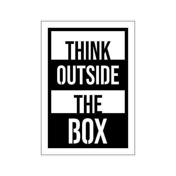 Quadro Decorativo Think Outside Em MDF Preto 60x42cm - 1