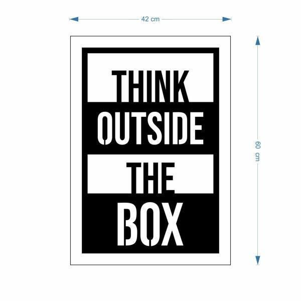 Quadro Decorativo Think Outside Em MDF Preto 60x42cm - 3