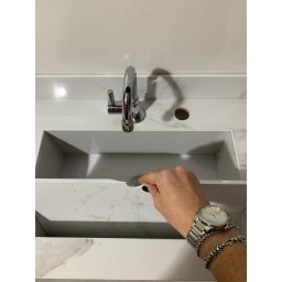BANCADA EM PORCELANATO COM CUBA ESCULPIDA 80X48 - 5