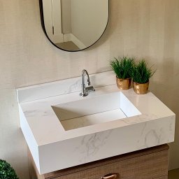 BANCADA EM PORCELANATO COM CUBA ESCULPIDA 80X48 - 3