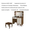 Ver imagem 5 de Penteadeira com Porta Joias 5 Gavetas e Banqueta Lótus Malbec/off White