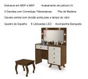 Ver imagem 5 de Penteadeira com Porta Joias 5 Gavetas e Banqueta Lótus Malbec/off White