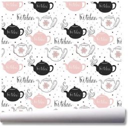 Papel De Parede Chá Café Cozinha Bule Kit 02 Rolos A44 - 1