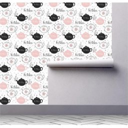 Papel De Parede Chá Café Cozinha Bule Kit 02 Rolos A44 - 2